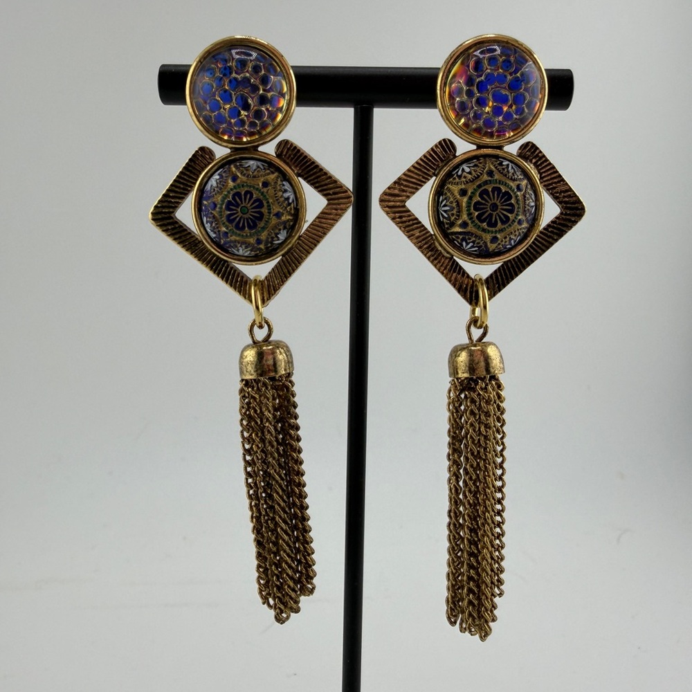 Nissa Jewelry Statement Tassel Earrings